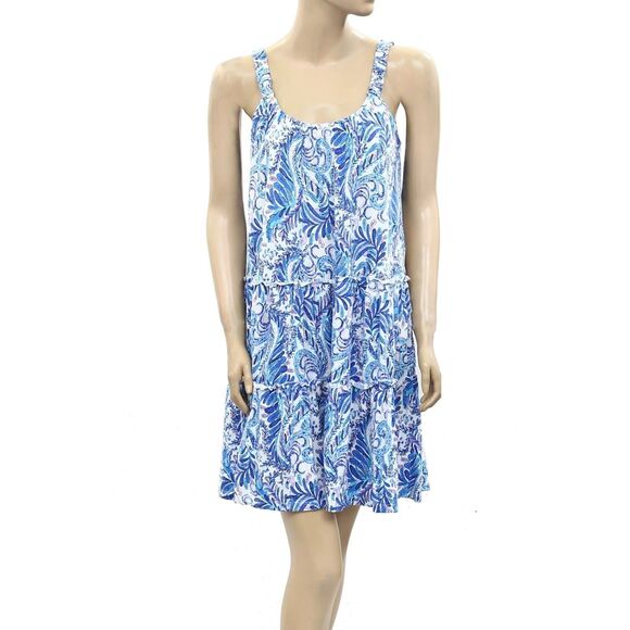 Lilly Pulitzer Loro Swing Mini Dress Printed Ruffle Cotton Resort XL NEW 282365 - Picture 3 of 7